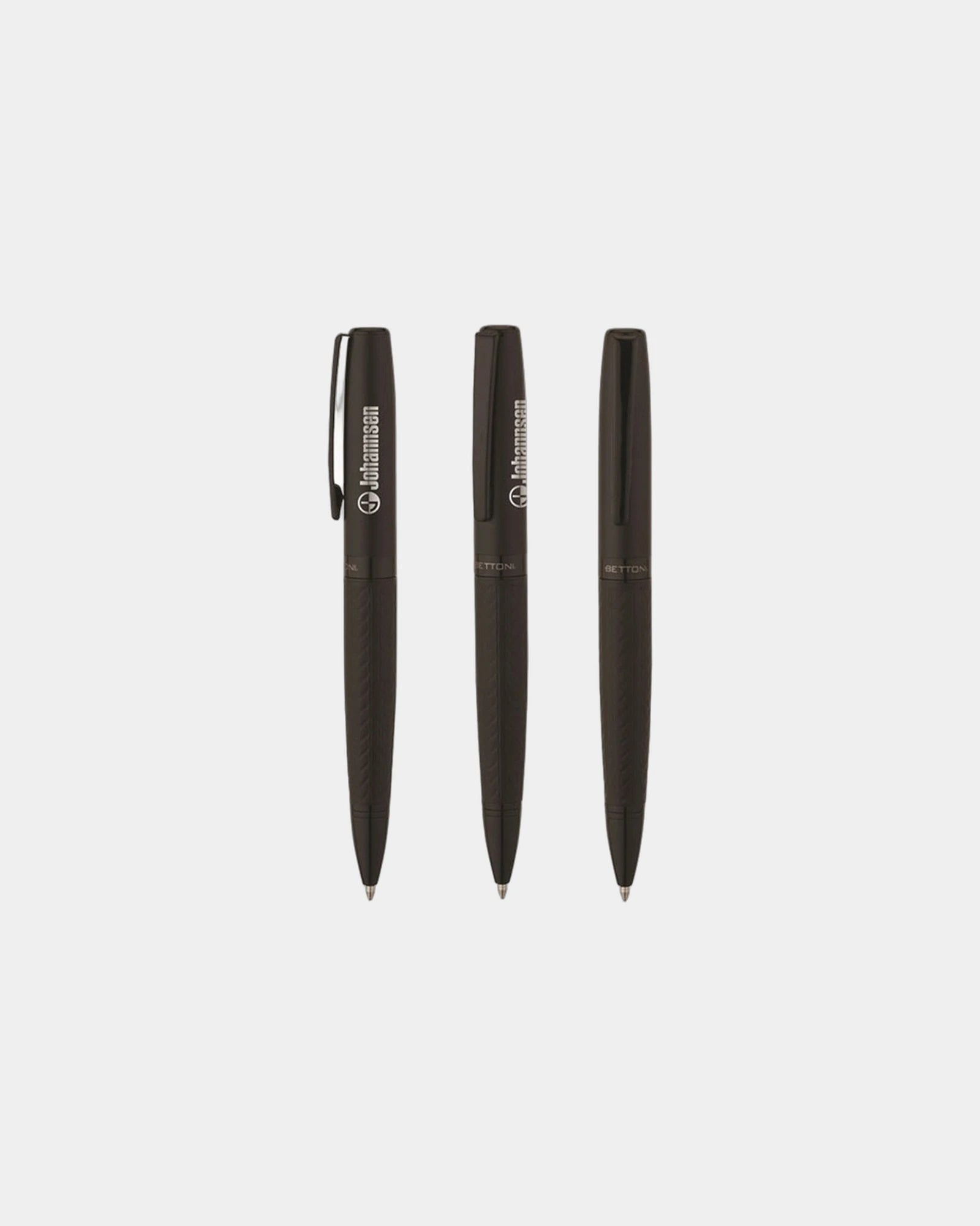 Custom steel twist-action ballpoint pen matte black - 1